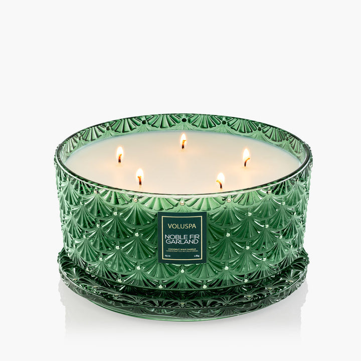 NOBLE FIR GARLAND CENTERPIECE CANDLE