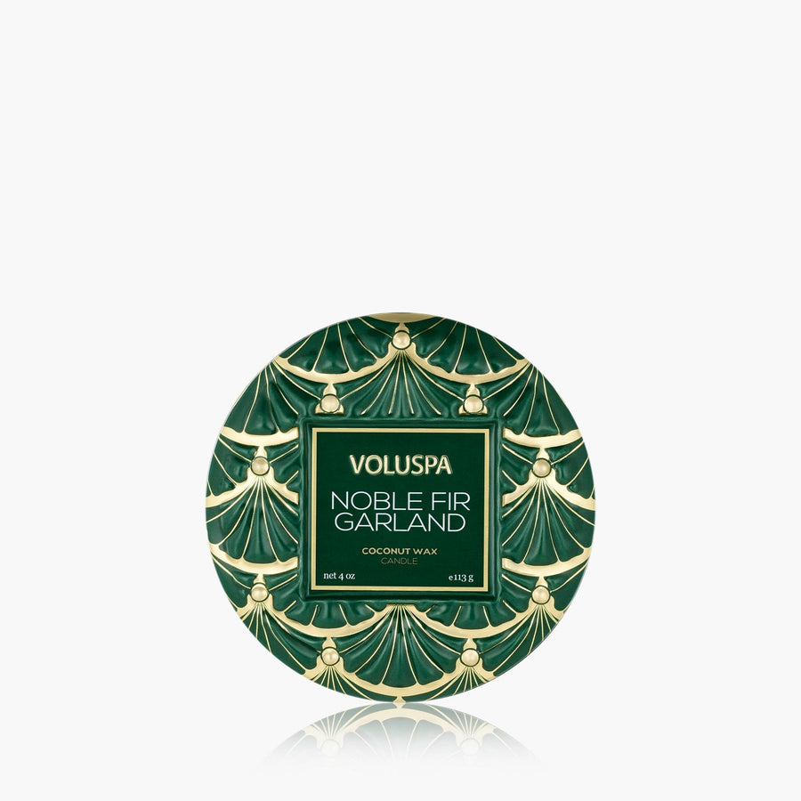 NOBLE FIR GARLAND MINI TIN CANDLE
