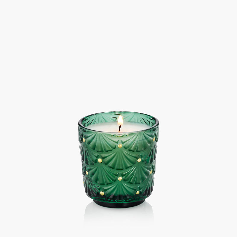 NOBLE FIR GARLAND BOXED PEDISTAL CANDLE
