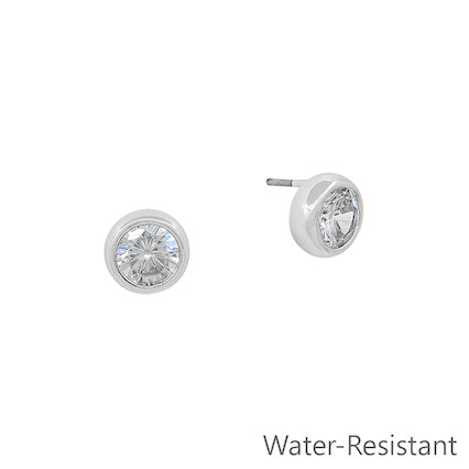 ORI SILVER CLEAR STUD EARRINGS
