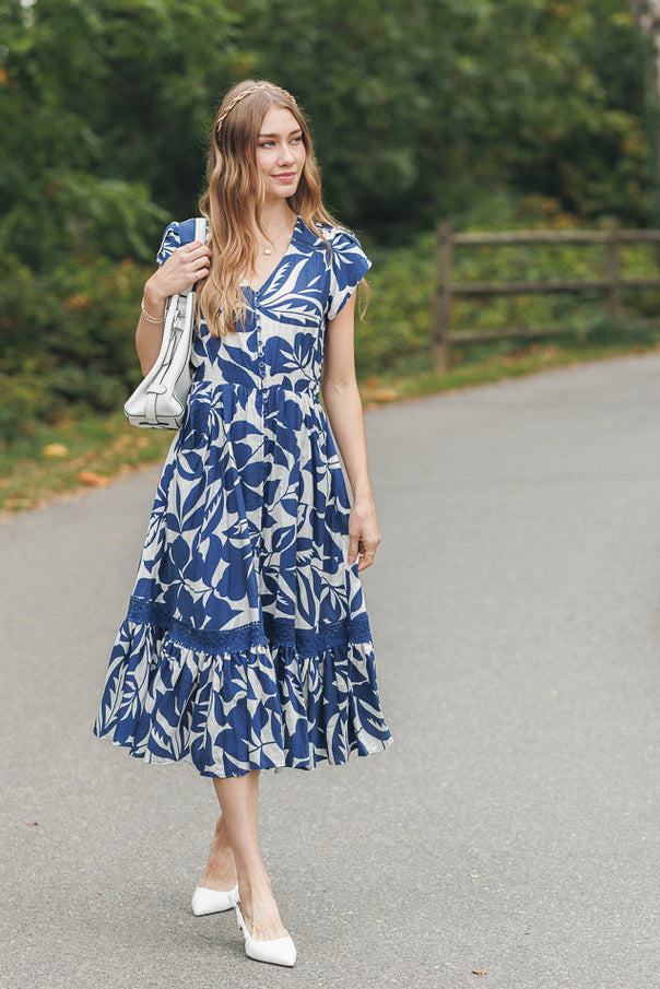 CASSIDY NAVY FLORAL MINI DRESS