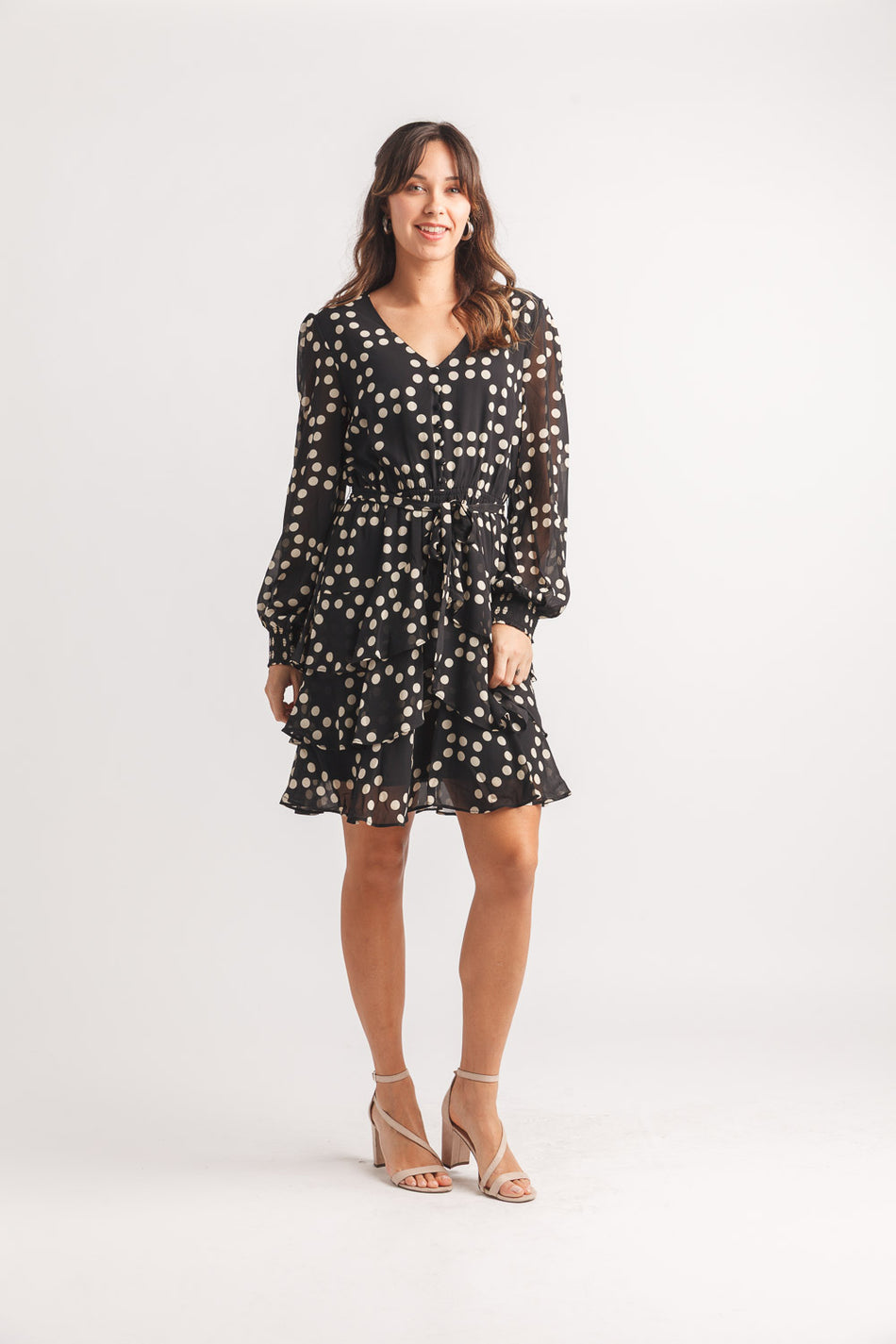 BLACK POLKA-DOT DRESS