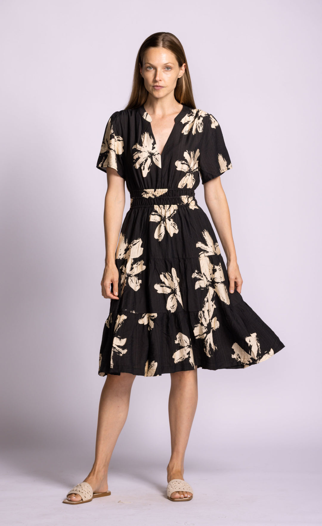 ACAMA BLACK FLORAL DRESS