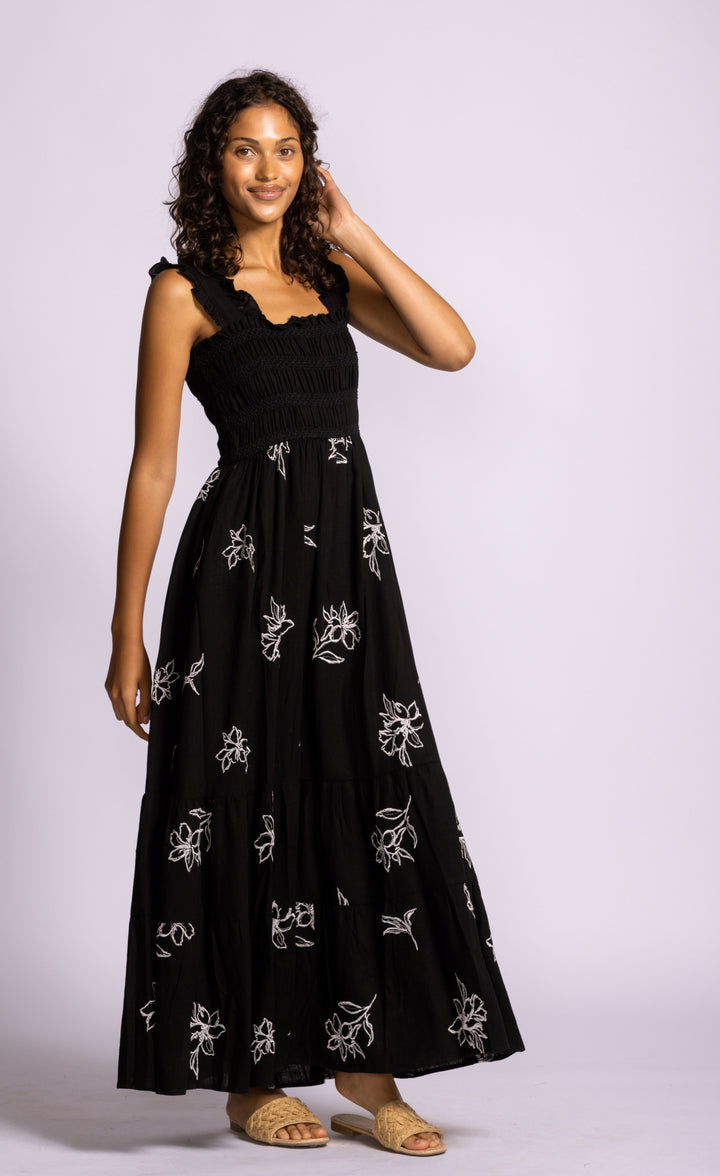 MARGATE BLACK FLORAL MAXI DRESS