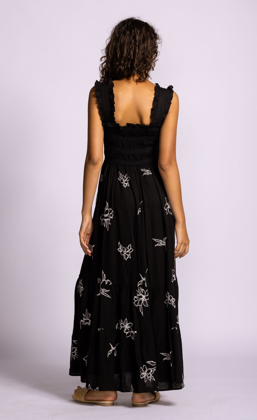 MARGATE BLACK FLORAL MAXI DRESS