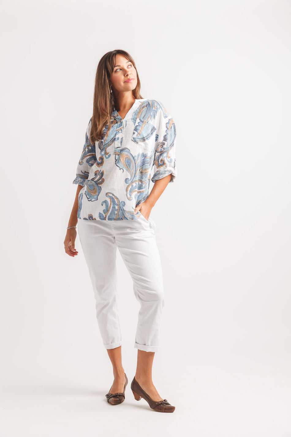 SOLINE WHITE  PAISLEY TOP