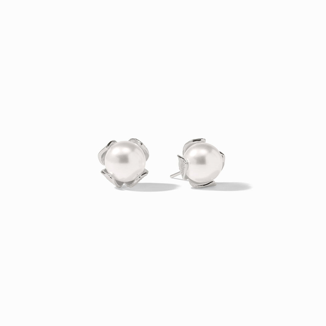 PENELOPE SIVER PEARL STUD EARRINGS