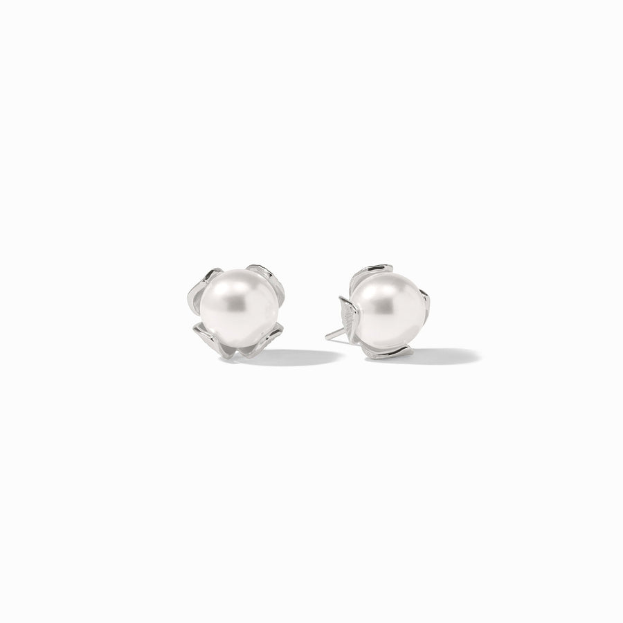 PENELOPE SIVER PEARL STUD EARRINGS
