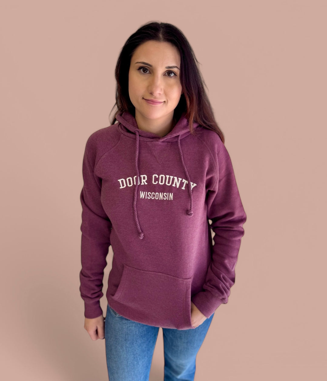 VINEYARD DOOR COUNTY EMBROIDERED RAGLAN HOODIE