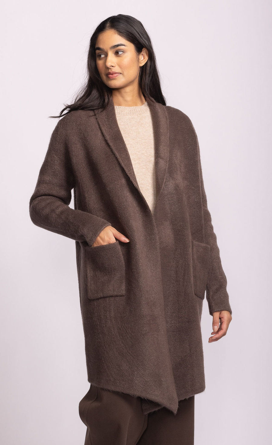 DARK BROWN STOCKPORT SWEATER JACKET
