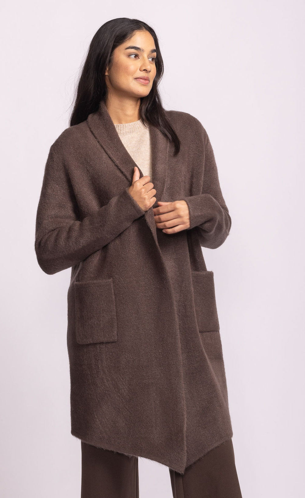 DARK BROWN STOCKPORT SWEATER JACKET
