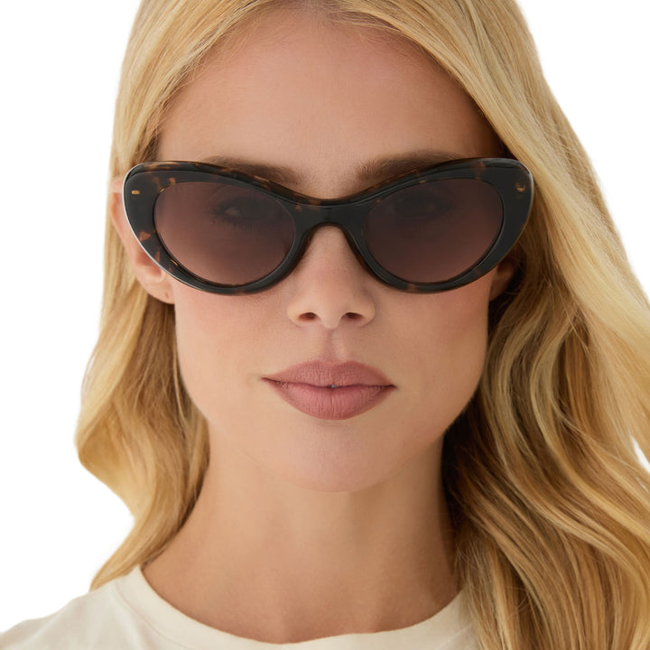 ZARIA ESPRESSO TORTOISE CATEYE SUNGLASSES