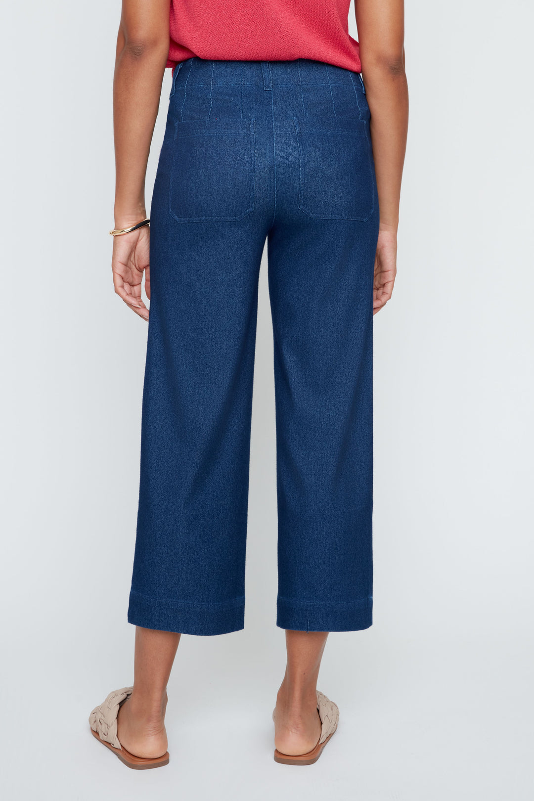 LAYLA BLUE KNIT DENIM CROP PANT