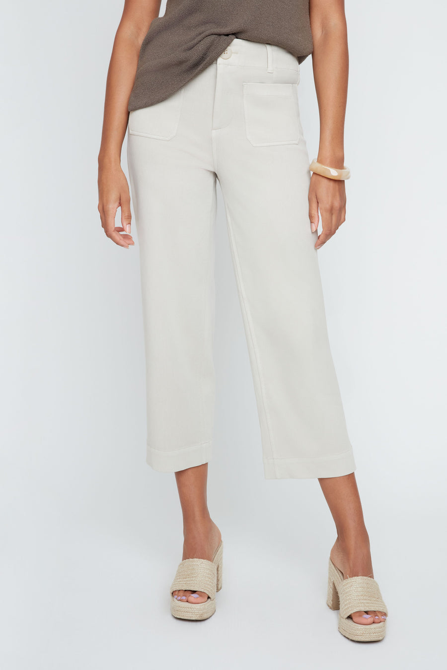 OYSTER LAYLA DENIM KNIT CROP PANT
