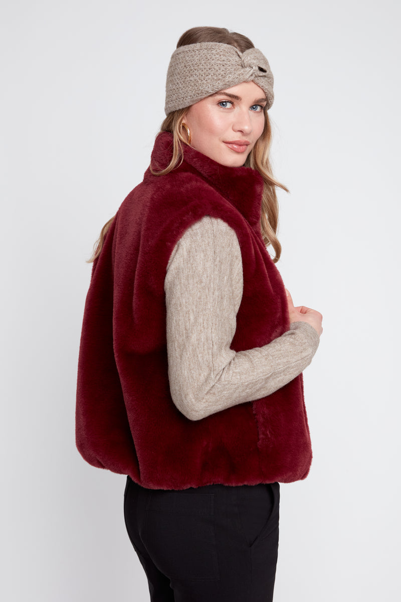 CABERNET CRUSH  FAUX FUR VEST
