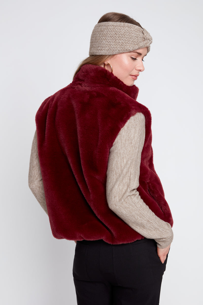 CABERNET CRUSH  FAUX FUR VEST