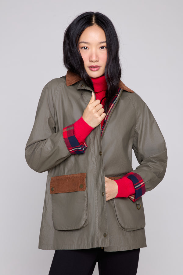 KHAKI OLIVE WAXED WINDPROOF  FIELD COAT
