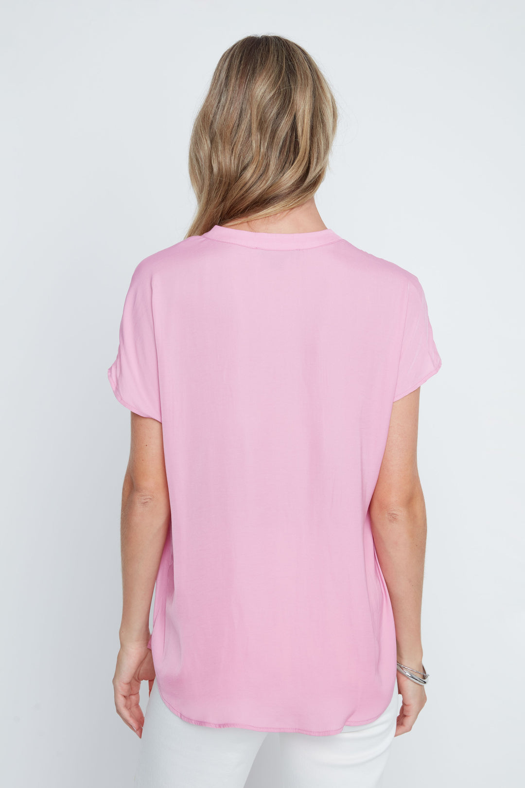 ROSEBLOOM CAP SLEEVE V-NECK AIR FLOW BLOUSE