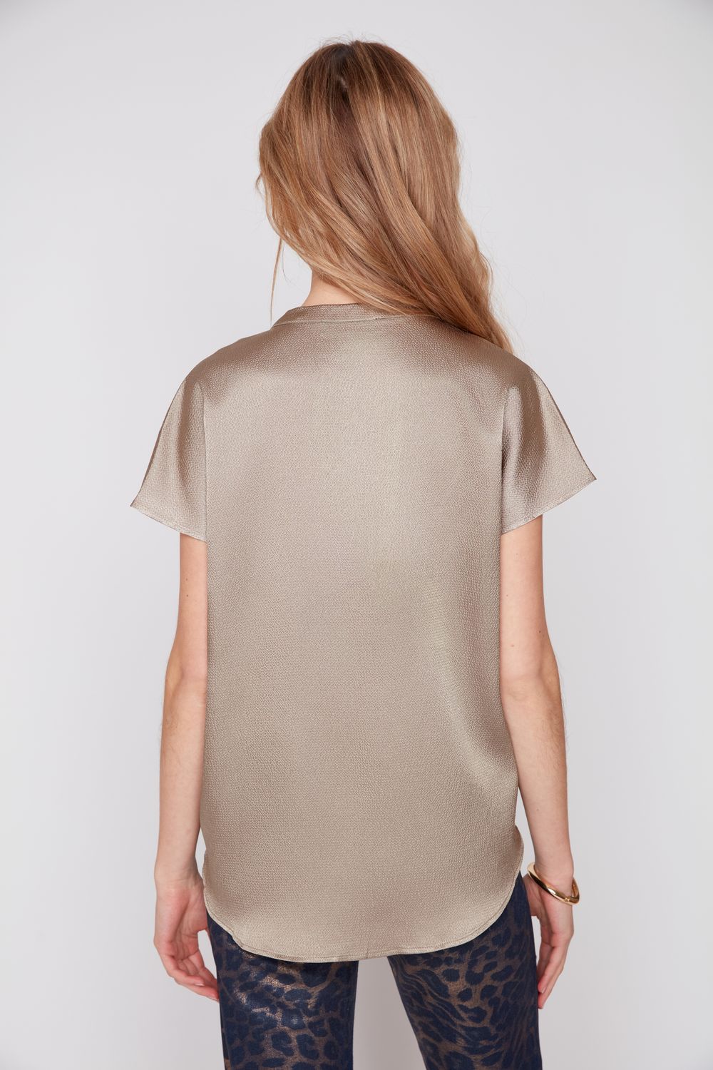 AMELIA WAFFLE TEXTURE CAP SLEEVE BLOUSE