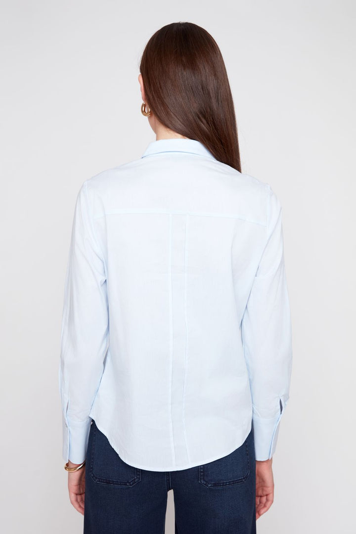 CLOUD BLUE CRISP COTTON SHAPED BLOUSE