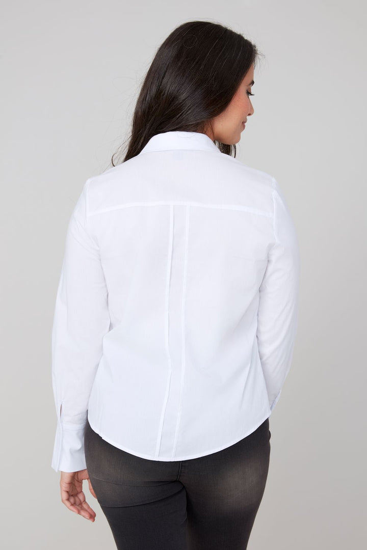 WHITE CRISP COTTON SHAPED BLOUSE