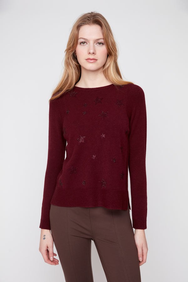 CABERNET  STAR STARLIGHT SWEATER