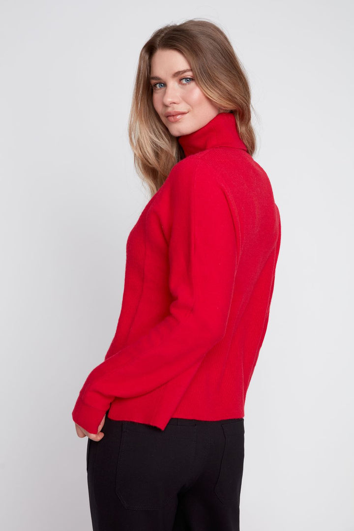 LIPSTICK COZY YARN MOCK NECK SWEATER
