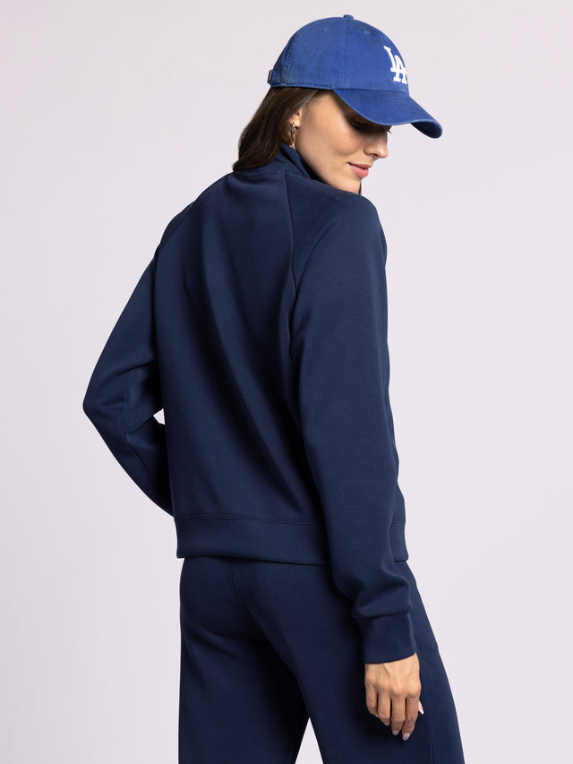 DEEP BLUE KAI MOCKNECK KNIT TOP