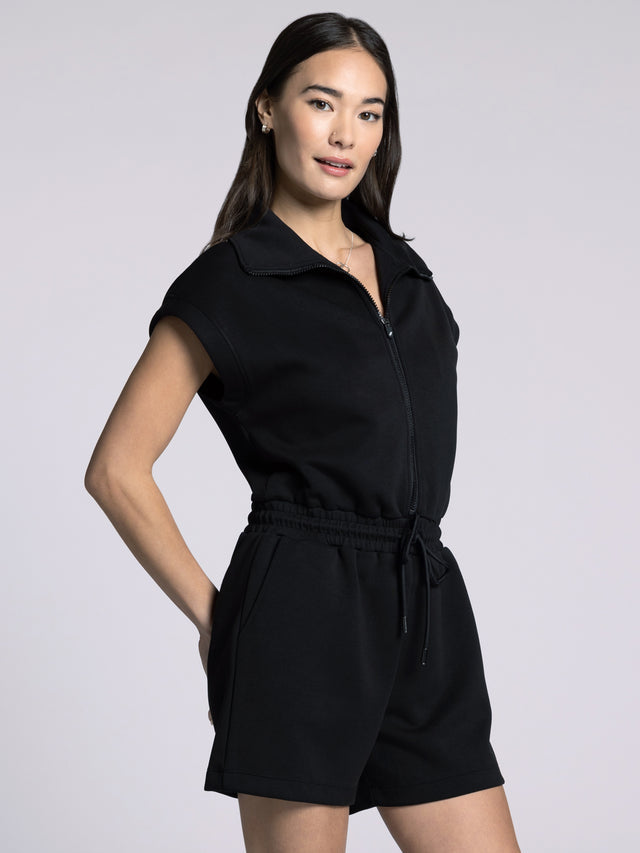 BLACK VALENTINE ROMPER
