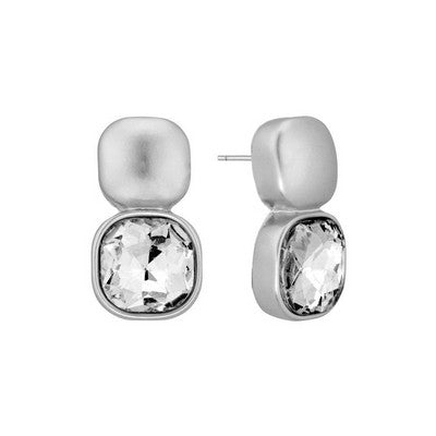 ROME SILVER CLEAR POST BACK EARRINGS
