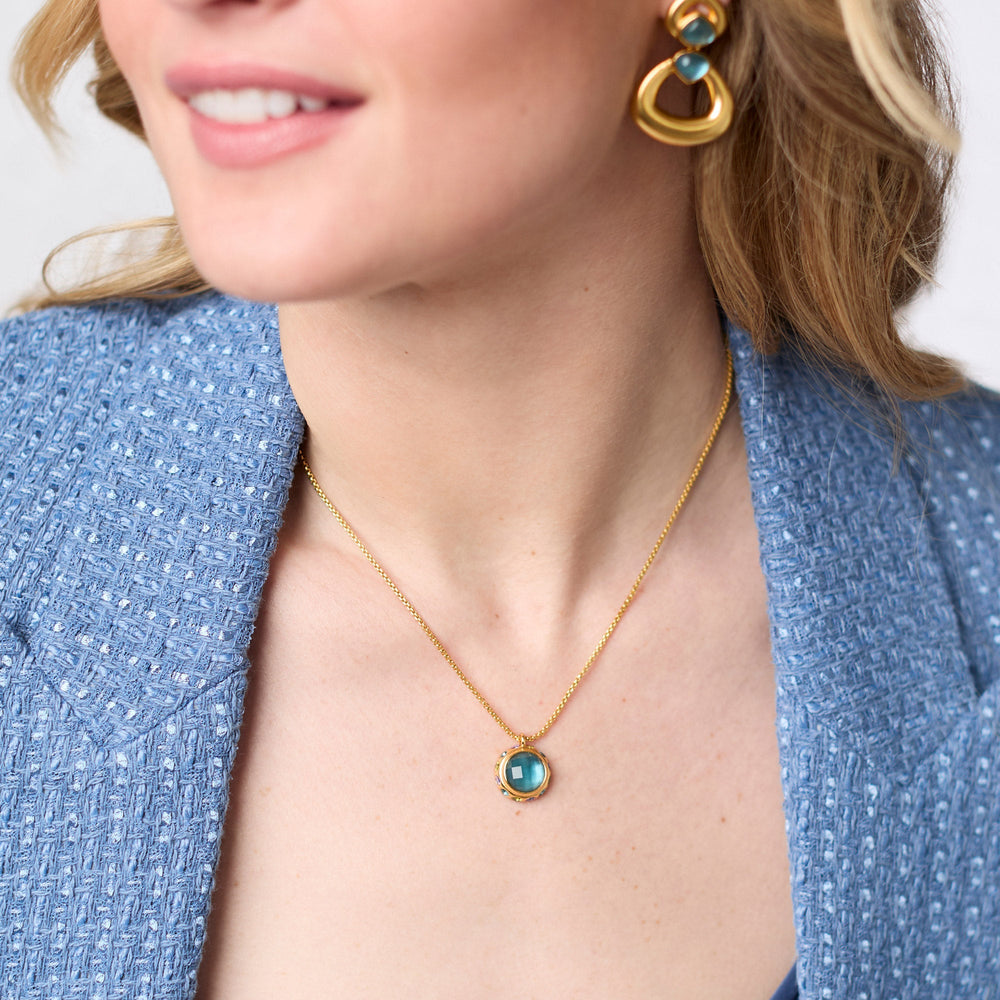 IRIDESCENT MONTANA BLUE RAINBOW DELICATE NECKLACE
