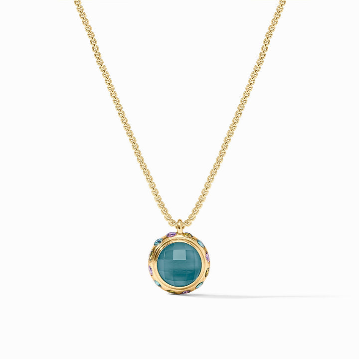 IRIDESCENT MONTANA BLUE RAINBOW DELICATE NECKLACE