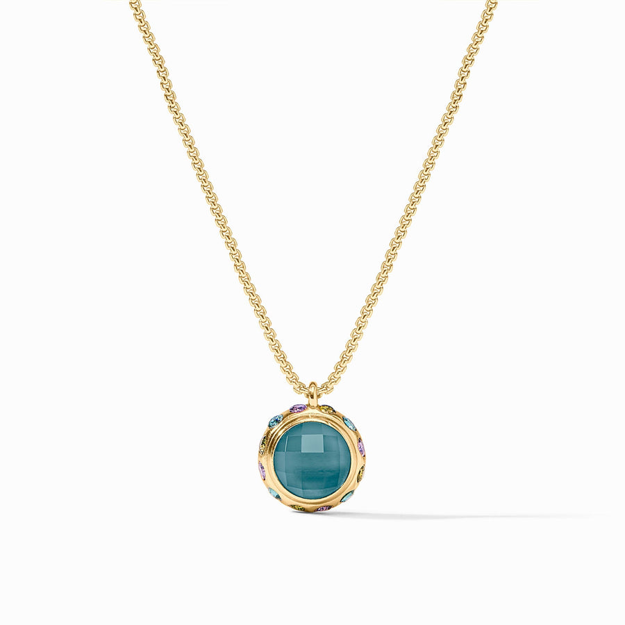 IRIDESCENT MONTANA BLUE RAINBOW DELICATE NECKLACE
