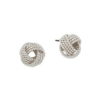 SACK SILVER KNOT POST EARRINGS