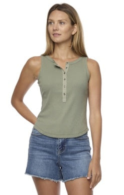 DENNING SAGE HENLEY TANK TOP
