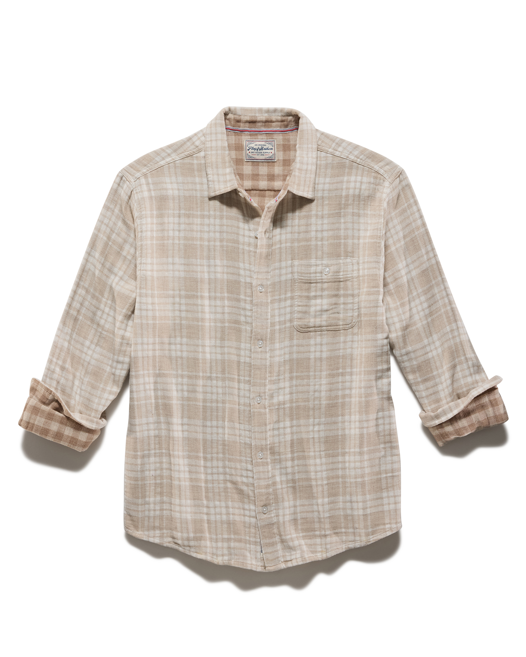 MEN'S TAUPE CHICAGO PLAID DOUBLE LAYER SHIRT