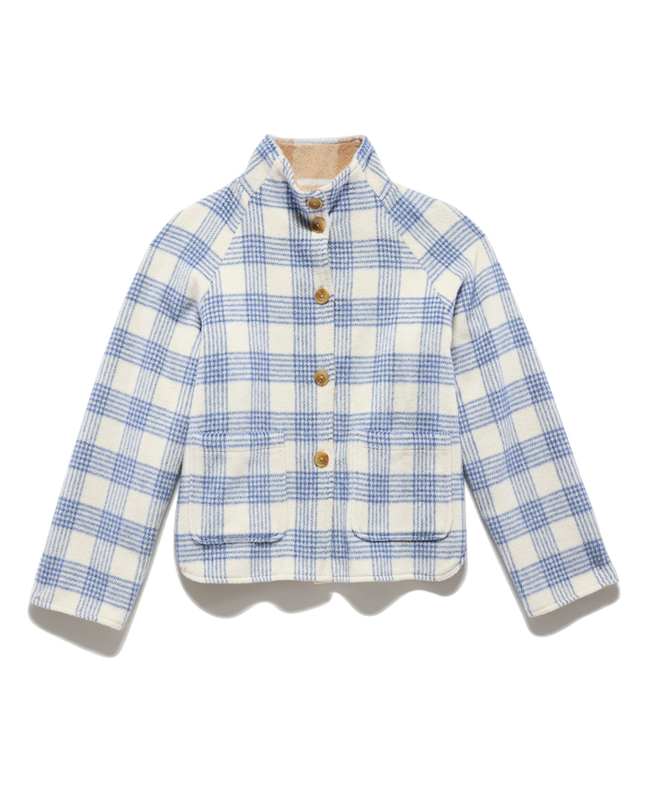 KATY BLUE REVERSIBLE CHECK JACKET