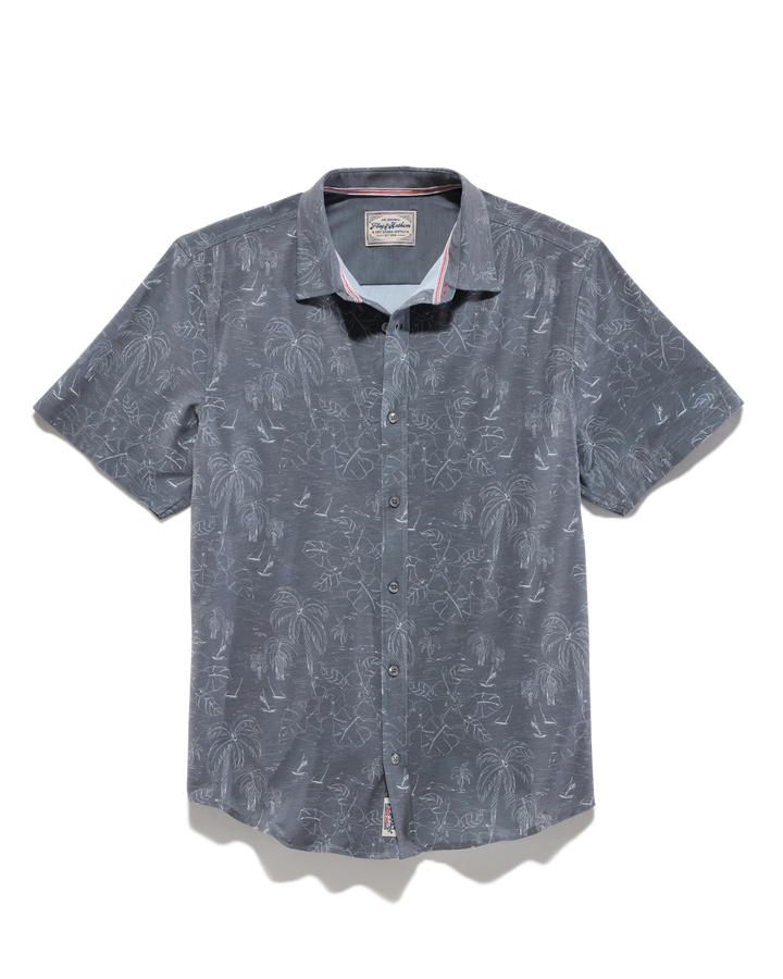 MEN'S RICHFIELD SHORT SLEEVE S PALM PRINT PERFORMANCE SHIRT