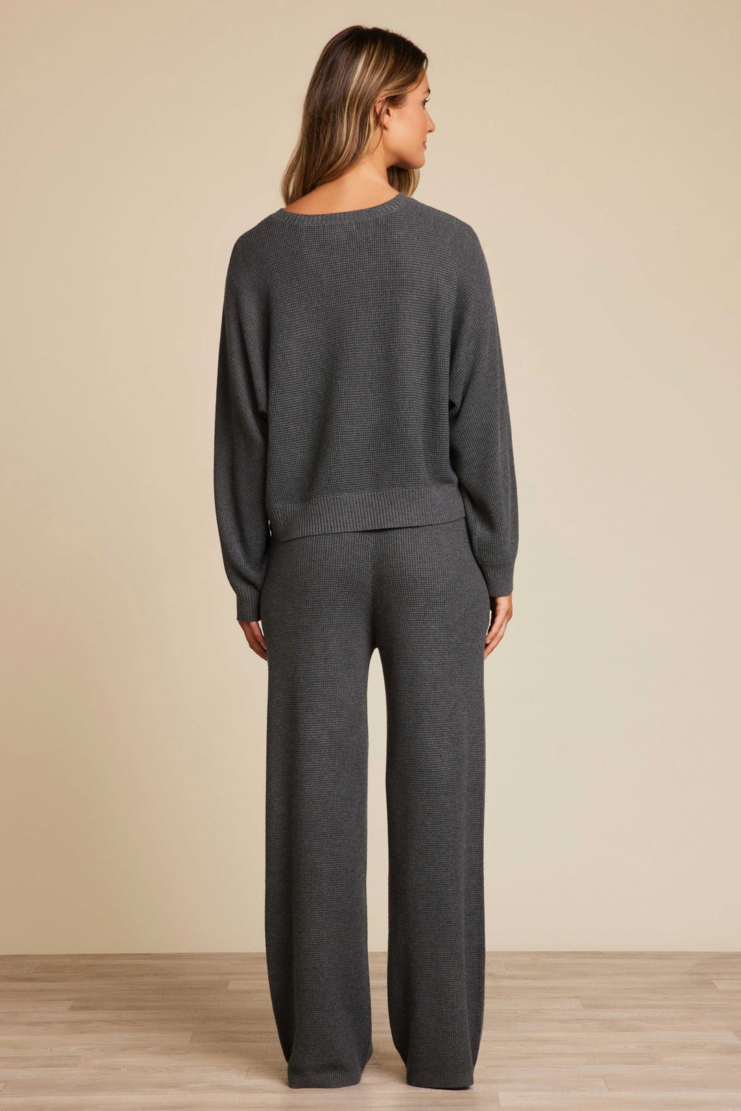 ANCHOR BLUE LUXEBLEND WAFFLE KNIT PULLOVER