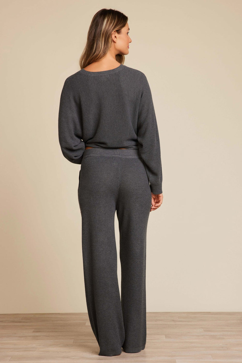 ANCHOR BLUE LUXEBLEND WAFFLE KNIT ANKLE PANT
