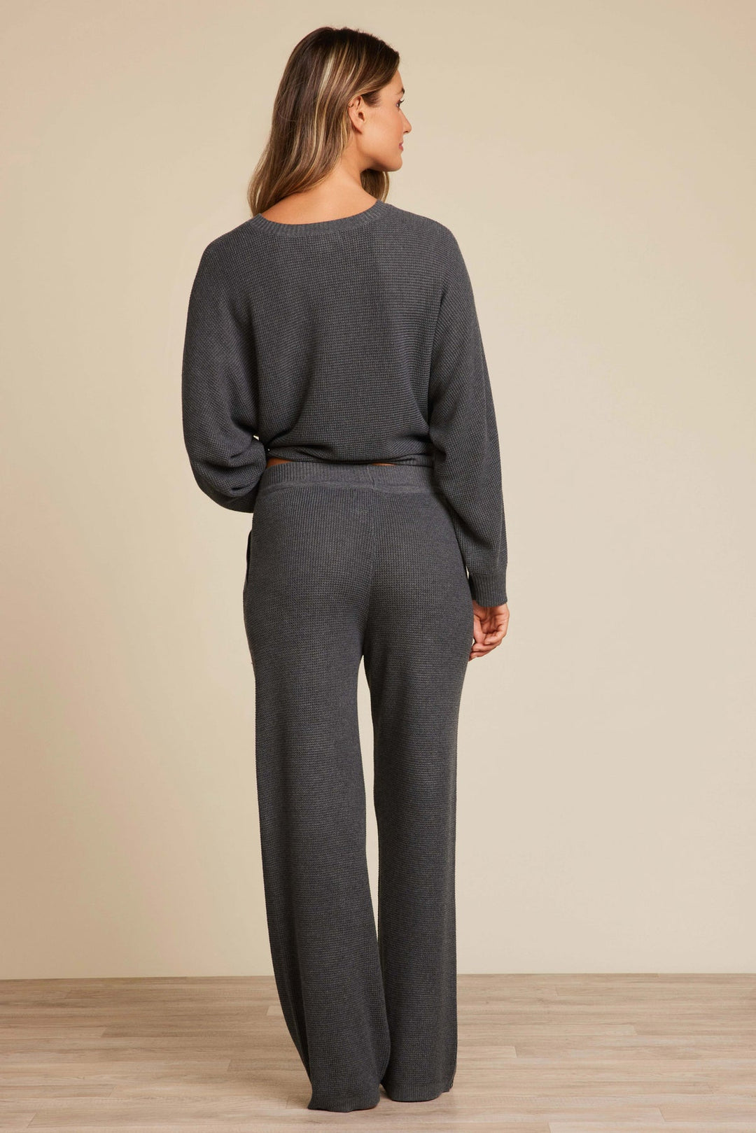 ANCHOR BLUE LUXEBLEND WAFFLE KNIT ANKLE PANT
