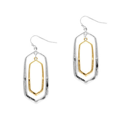 STEW SILVER & GOLD DANGLE EARRINGS