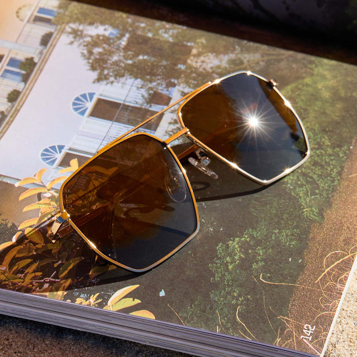 BERKELY GOLD BROWN GRADIENT POLARIZED SUNGLASSES