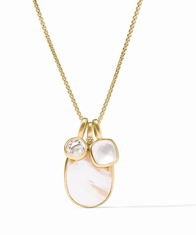 KALEIDOSCOPE CHARM PENDANT IRIDESCENT CLEAR CRYSTAL NECKLACE