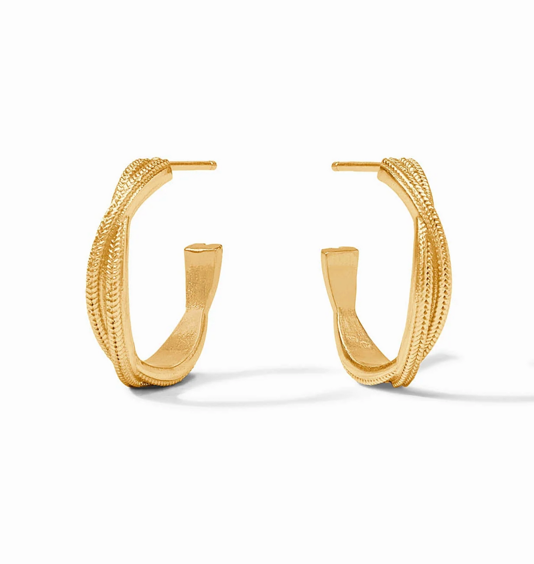 CHEVAL TWIST MEDIUM GOLD HOOP EARRINGS
