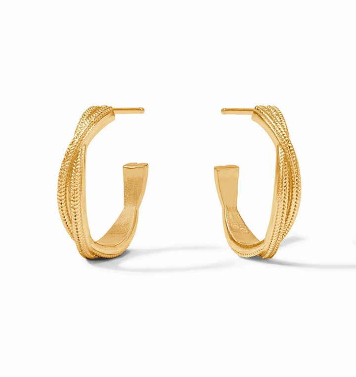 CHEVAL TWIST MEDIUM GOLD HOOP EARRINGS