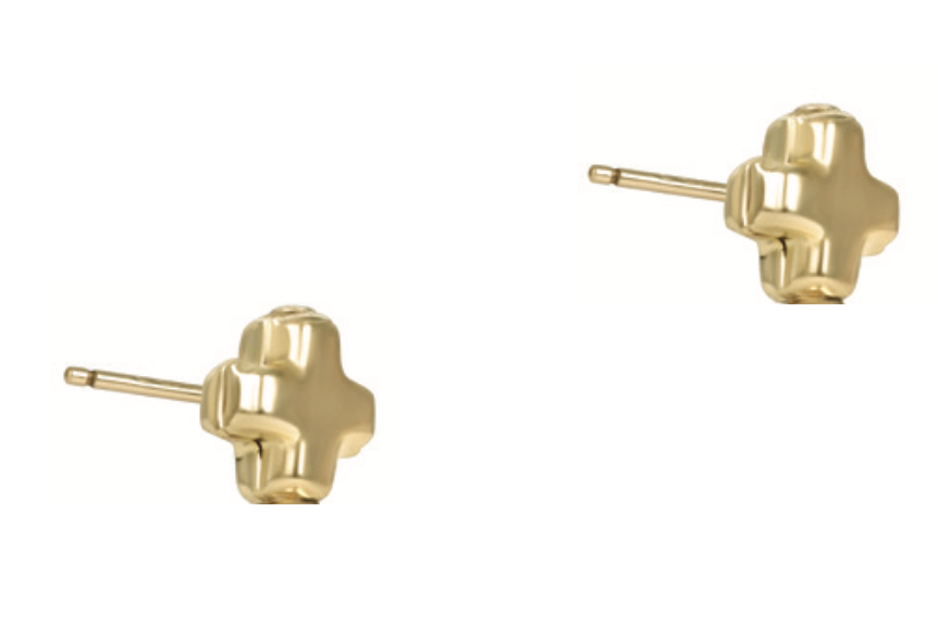 GOLD SIGNATURE CROSS SMALL STUD
