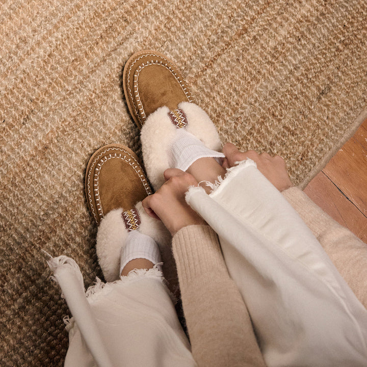 MAGGIE CHESTNUT SLIPPER SHOE