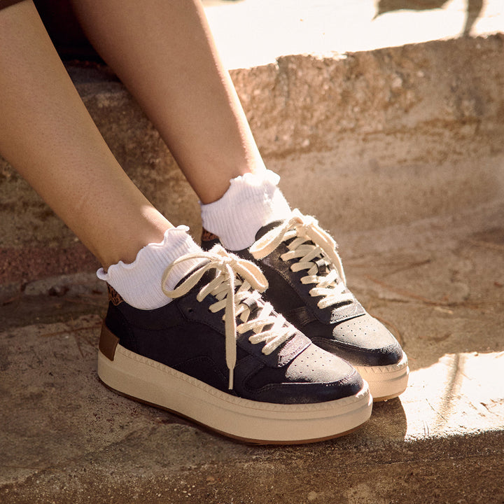 OBERLIN BLACK FLATFORM SNEAKER