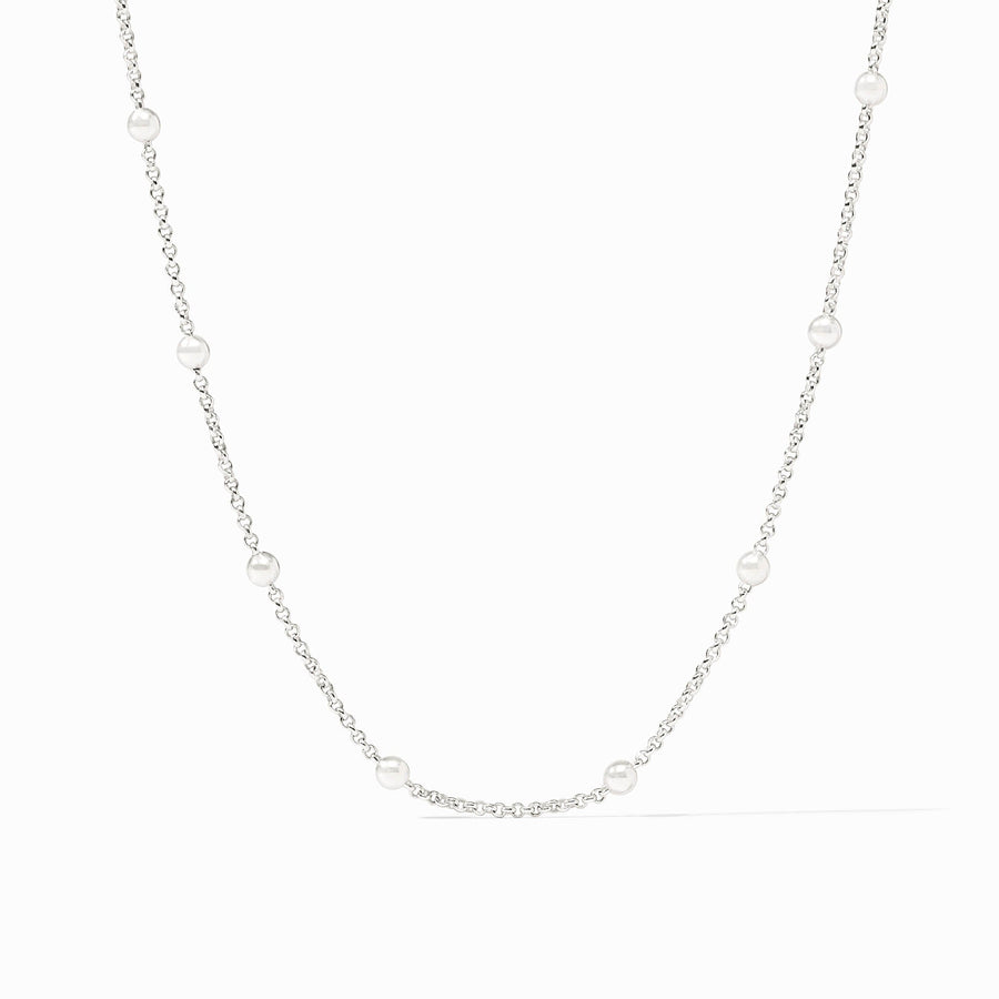 Solara Silver Delicate Station Necklace
